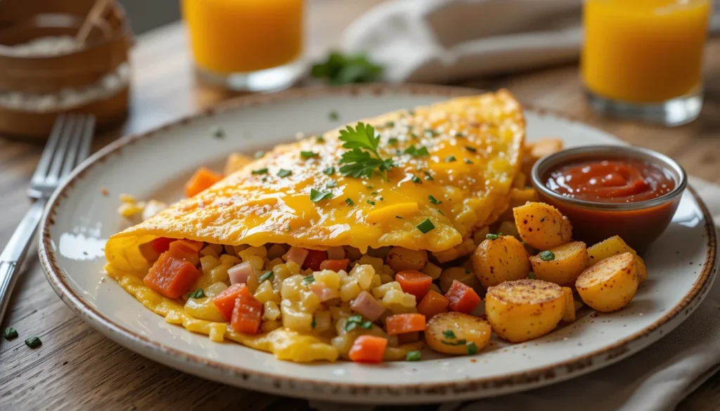 Denver Omelette With Cheese And Potatoes (3)