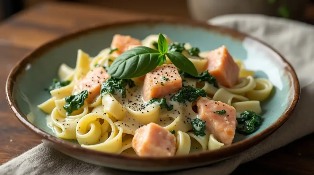 Creamy Salmon Spinach Pasta (1)