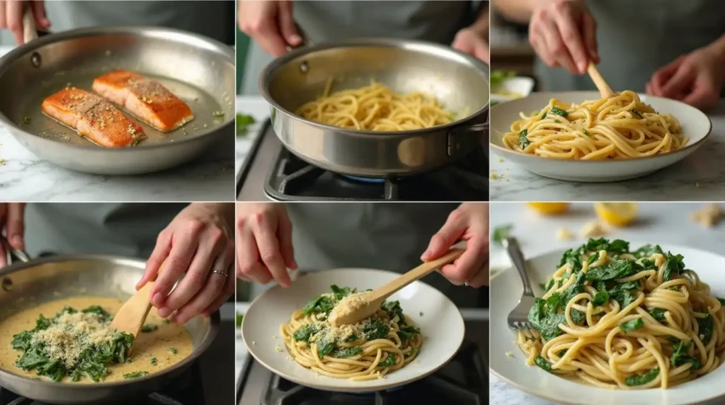 Creamy Salmon Spinach Pasta (3)