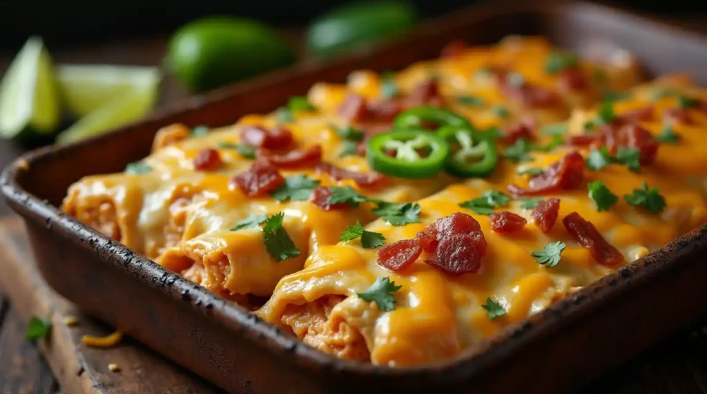 Jalapeño Popper Cheesy Chicken Enchiladas With Creamy Sauce (2)