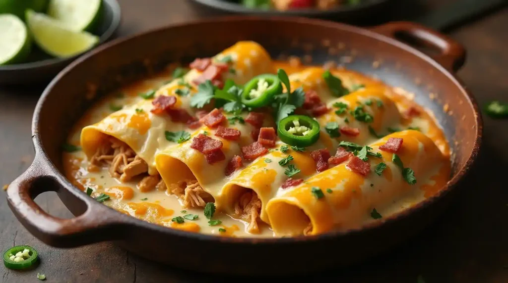 Jalapeño Popper Cheesy Chicken Enchiladas With Creamy Sauce (3)