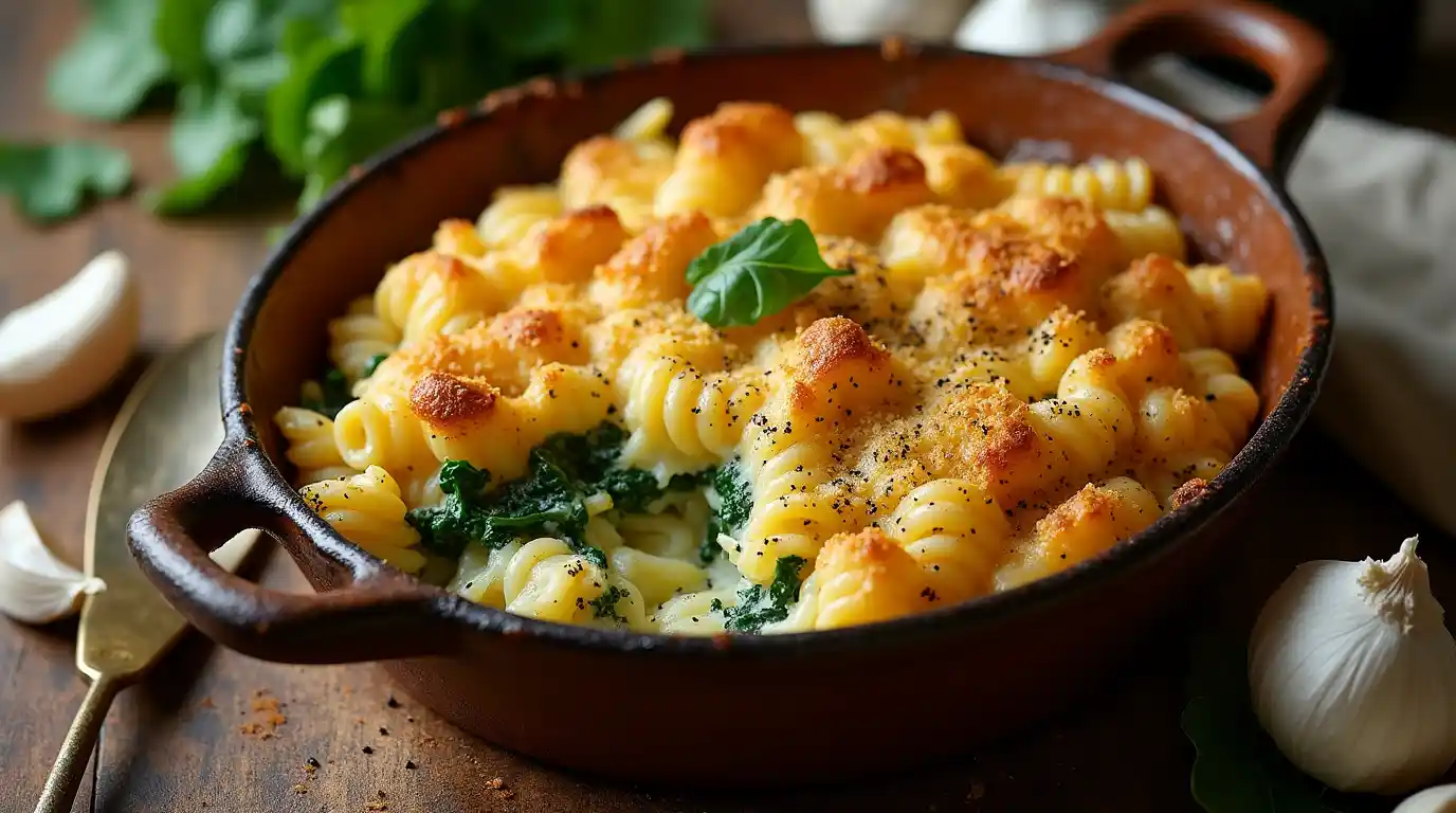 Swiss Chard And Roasted Garlic Mac And Cheese (4)