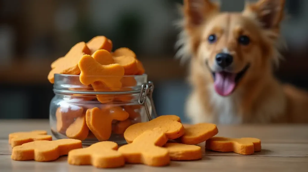 Homemade Sweet Potato Dog Cookies Shaped Like Bones And Hearts Baked Golden Brown Arranged In A Rus 8wfn65xu1x3pynw5d1fd 2 Optimized (1)